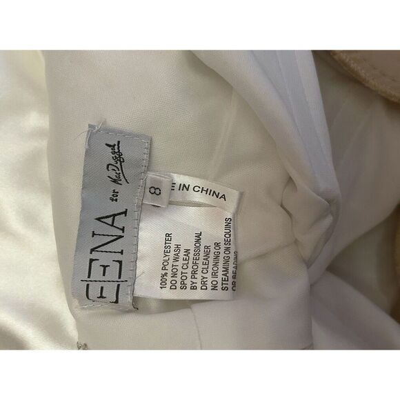 Ieena Mac Duggal 12428 Crystal Encustred Satin Gown White Size 8 Womens Formal - Picture 9 of 9